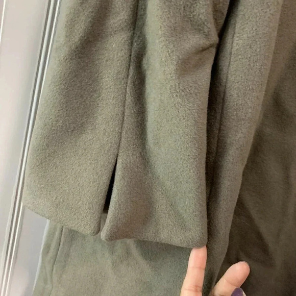 CINZIA ROCCA Size 12 Classic Long-sleeve Wool Coat In Taupe - Picture 4 of 5